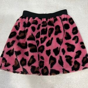 Hannah Banana girls pink leopard fur skirt tutu sz 6